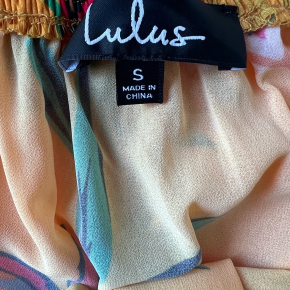 LuLu’s NWOT Tropical Paradise Floral Off Shoulder Ruffled Maxi Dress Sz Small - Picture 14 of 16